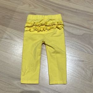 First Impressions Yellow Baby Girl Ruffle Leggings EUC